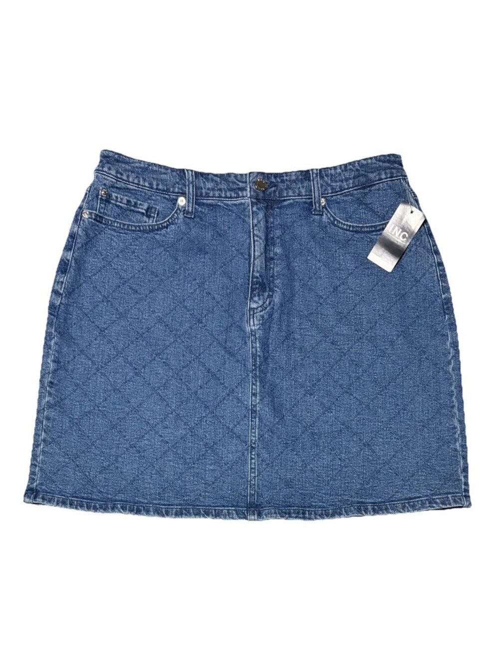 I.N.C. Blue Denim Jean Mini Skirt Size 14